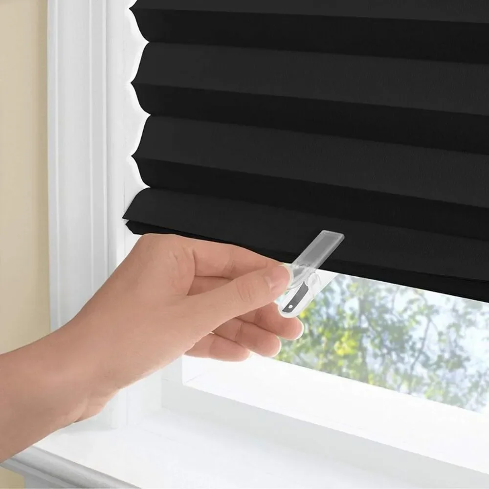Achim Home Furnishing: Window Shades Room Darkening Vinyl Cordless Black Pleated